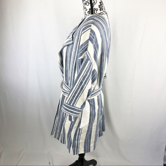 Anthro Elevenses North Channel Stripe Linen Jacket - Picture 9 of 10